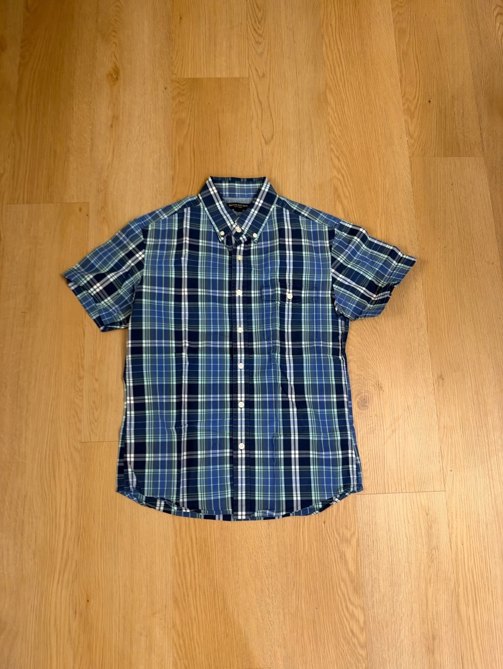 Men’s Banana Republic Soft Wash Plaid Short Sleeve Shirt Size Small